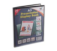 Classeur de présentation à 20 pochettes en plastique - Format A3-40 vues (lot de 12)