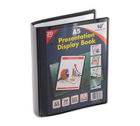 Classeur de présentation à 20 pochettes en plastique - Format A5-40 vues (lot de 3)