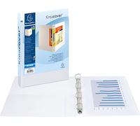 Classeur de présentation Exacompta Kreacover, DIN A4 extra-large, 2 poches extérieures, 2 poches intérieures, mécanisme 4 anneaux D Ø 25 mm, largeur du dos 47 mm, capacité 230 feuilles, blanc