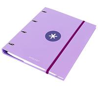 Classeur de rechange Liderpapel ANTARTIK A4 carré 5 mm doublé 4 anneaux 25 mm ronds couleur lavande