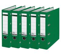Classeur double A4 plastique 75mm vert paquet de 5