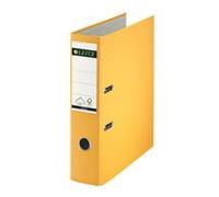 Classeur en plastique LEITZ, 180 degrés, DIN A4, 80 mm, jaune sans protection des bords, couverture en carton coloré, avec film PP