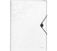 Leitz - Classeur Ménager, Trieur à Soufflets 6 Compartiments, 250 Feuilles A4, Fermeture Élastique, Rangement Documents Bureau École Maison, Plastique Souple, Blanc WOW, 45890001