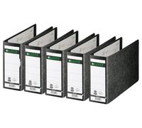 Classeur Leitz de qualité, format A5, ouverture à 180°, lot de 5, couleur noire, dos de 80 mm, format A5 horizontal