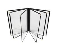 Classeur Menu Transparent A4 à Feuilles Mobiles, 6 Pages PVC | Mise à Jour Facile, Feuillets Insérables, Format 31,50x23,50x1,50cm, Café et Service