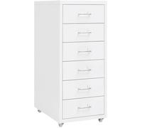 Classeur Mobile Armoire à Dossiers Armoire de Classement Stockage de Fichiers Meuble de Classement Bureau Blanc 28x41x69 cm A528
