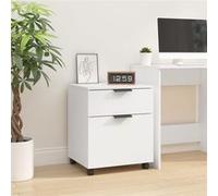 vidaXL Classeur mobile avec roues Bois d'ingénierie 45x38x54 cm Blanc