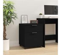 vidaXL Classeur Mobile avec Roues Noir 45x38x54 cm Bois d'ingénierie, Armoire de Bureau, Bureau avec Armoire, Organisateur de Bureau