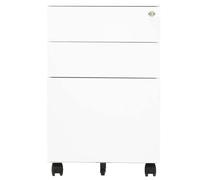 Classeur Mobile en Acier Blanc 3 Tiroirs 39x45x60 cm | Acier durable, rangement sécurisé, formats polyvalents, glissement fluide, design compact