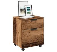 vidaXL Classeur mobile Vieux bois 45x38x54 cm – Bois d'ingénierie, roulettes