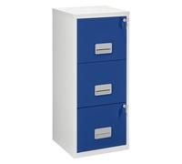 Classeur monobloc 3 tiroirs - gris bleu