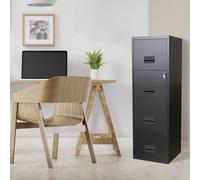 Classeur monobloc 4 tiroirs pour dossiers suspendus - anthracite
