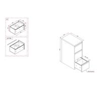 Classeur monobloc Pro 3 tiroirs pour dossiers suspendus gris clair