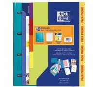 Classeur Oxford Europeanbinder Live & Go A4+ avec recharge et intercalaires - Couverture en plastique polymousse - Couleurs vives aléatoires G