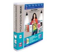 Classeur Oxford Polyvision Maxivision A4xl dos 40mm 4 anneaux couverture polypro incolore