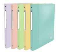 OXFORD 1 Classeur School Life A4 Dos 20mm 4 Anneaux Ronds Couverture Polypro Couleur Aléatoire Pastel