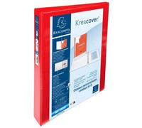 Classeur personnalisable rigide 2 poches KreaCover - 4 anneaux en D 30mm - A4 maxi - Rouge
