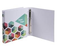 Classeur Personnalisable Rigide Rembordé Papier A4 | Rigide, pelliculage brillant, mécanique 4 anneaux rond 30mm, format extérieur 320x260mm, format à classer A4