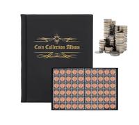 Classeur Pieces de Monnaie 480 Pochette Classeur Monnaie de Paris Rangements pour Pièces de Monnaie Collection Pièces Album Numismatique Penny Pocket pour Collectionneurs (Noir/21.5×17cm)
