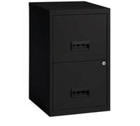 Classeur pour dossiers suspendus 2 tiroirs - Dimensions : L40 x H66 x P40 cm noir