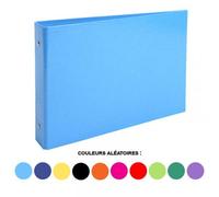 Classeur rigide rembordé pour fiches bristol 125x200mm 2 anneaux 25mm Iderama - Couleurs assorties