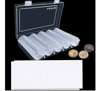 Classeur pour Pièces de 2 Euros - 100 Capsules de Rangement avec Joint EVA - Protection et Stockage de Monnaies