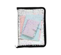 Classeur rechargeable - Classeur à papier de 24 cm pour documents, organisation avec fermeture éclair autocollants, livre polyvalent pour cartes de journal, billets, reçus, école, bureau, réunions