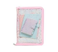 Classeur rechargeable transparent - Organiseur pour documents, autocollants, journaux, cartes, billets et reçus avec couverture en PVC durable, idéal pour l'école, les affaires, les réunions, la