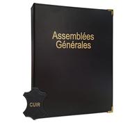 Classeur Registre Assemblées Générales en Cuir Véritable - UTTSCHEID (10, Avec Recharge 100 feuillets foliotés)