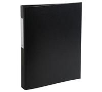 Classeur rembordé polypropylène 2 anneaux ronds de 25mm sur 3eme de couverture - Noir