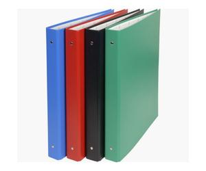 Classeur rembordé PVC 4 anneaux 30mm - A4 maxi 24x32cm - Couleurs assorties