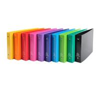 Classeur rigide rembordé pour fiches bristol 125x200mm 2 anneaux 25mm Iderama - Couleurs assorties