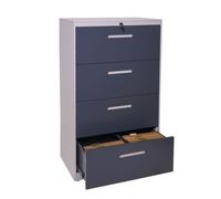 Mendler Classeur Suspendu HWC-A10 A4 verrouillable 132x76x46cm Gris Gris foncé