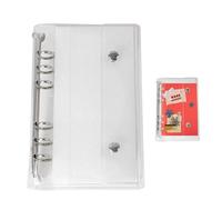Classeur transparent A6 A7 couverture PVC transparent rechargeable classeur | Couverture De Classeur Transparente En PVC 6 Anneaux Pour Cahier À Feuilles Mobiles Budget Cartes