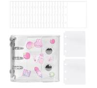 Classeur transparent - Carnet portable avec autocollants - Pour cartes photos, reçus, billets, petits accessoires, école, bureau, réunions d'affaires, étudiants, enseignants