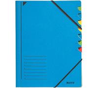 Leitz Classeur trieur A4 en carton, 7 compartiments, bleu