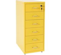 Classeur vertical à 6 tiroirs avec serrure, solution de rangement à roulettes pour bureau ou maison, organiseur multi-tiroirs amovible sur roulettes, système de classement sous le bureau