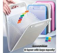 Classeur vertical extensible A4 à main, organisateur de documents à 13 poches grande capacité, sac de rangement en papier durable pour factures, reçus et documents, idéal pour le bureau, l'école et le