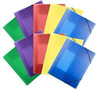 Classeurs A4, 5 couleurs, robustes, avec élastique de fermeture, lot de 10