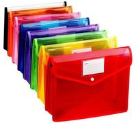 Classeurs A4 en plastique, transparents, lot de 8, pour l'école et le bureau