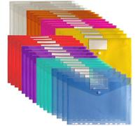 Classeurs A4 imperméables, lot de 32, 8 couleurs, avec emplacement pour étiquette et fermeture à bouton-pression