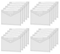Classeurs A4, lot de 20 classeurs A4 imperméables pour l'archivage, pochettes en plastique perforées avec fermeture velcro