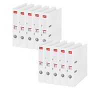 Classeurs Esselte, format A4, lot de 10, dos de 50 mm, en plastique, couleur blanche, gamme Vivida, référence 811