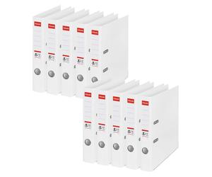 Classeurs Esselte, format A4, lot de 10, dos de 50 mm, en plastique, couleur blanche, gamme Vivida, référence 811