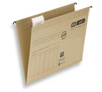 Classeurs suspendus format A4, paquet de 25, ouverture latérale, carton recy ouleur marron
