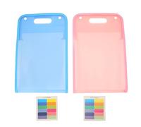 Classeurs verticaux 13 poches, organisateur de documents portable durable de grande capacité pour bibliothèque de bureau scolaire, plastique PP de qualité supérieure, paquet de 2 (Rose Bleu)