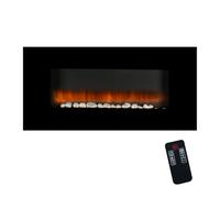 Classic Fire Cheminée Électrique Vancouver 105,5 x 48 x 12 cm - Chauffage Électrique Effet Flamme LED - avec Télécommande et Minuterie - 2000W - Montage Mural - Noir