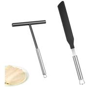 Classicseali Lot de 2 accessoires pour crêpes, séparateur de crêpes et spatule, séparateur de pâte de 19,5 cm et manche de 34 cm de long, grattoir en nylon, spatule pour cuire des crêpes dans votre