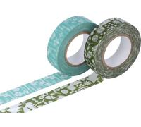 Classiky INNSPIRO Lot de 2 rubans adhésifs masking tape washi designs assortis E 15mm.x15m.