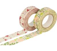 Classiky INNSPIRO Lot de 2 rubans adhésifs masking tape washi motifs assortis A 15 mm x 15 m.